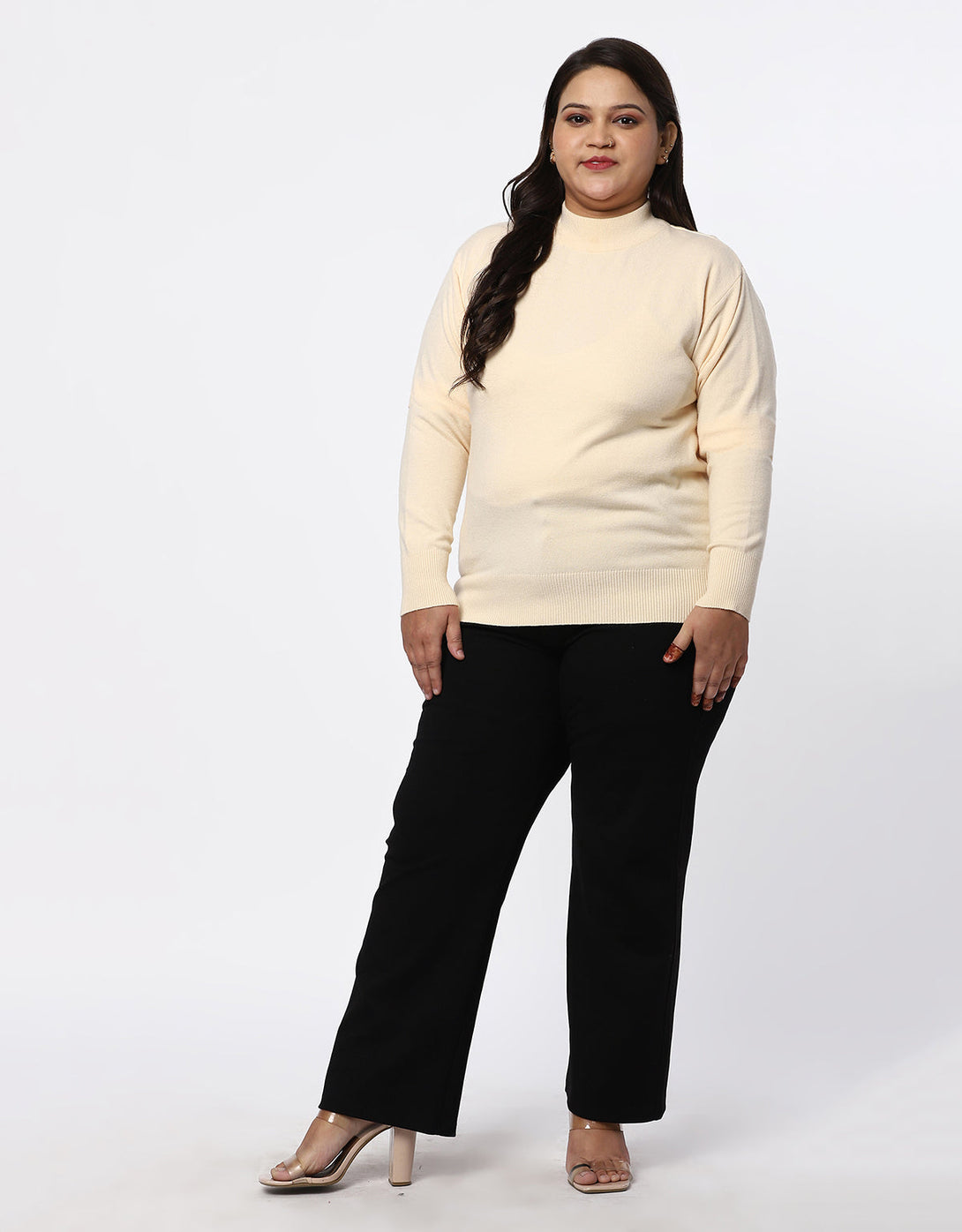 Women Woolen Turtle Neck Plus Size Skivvy