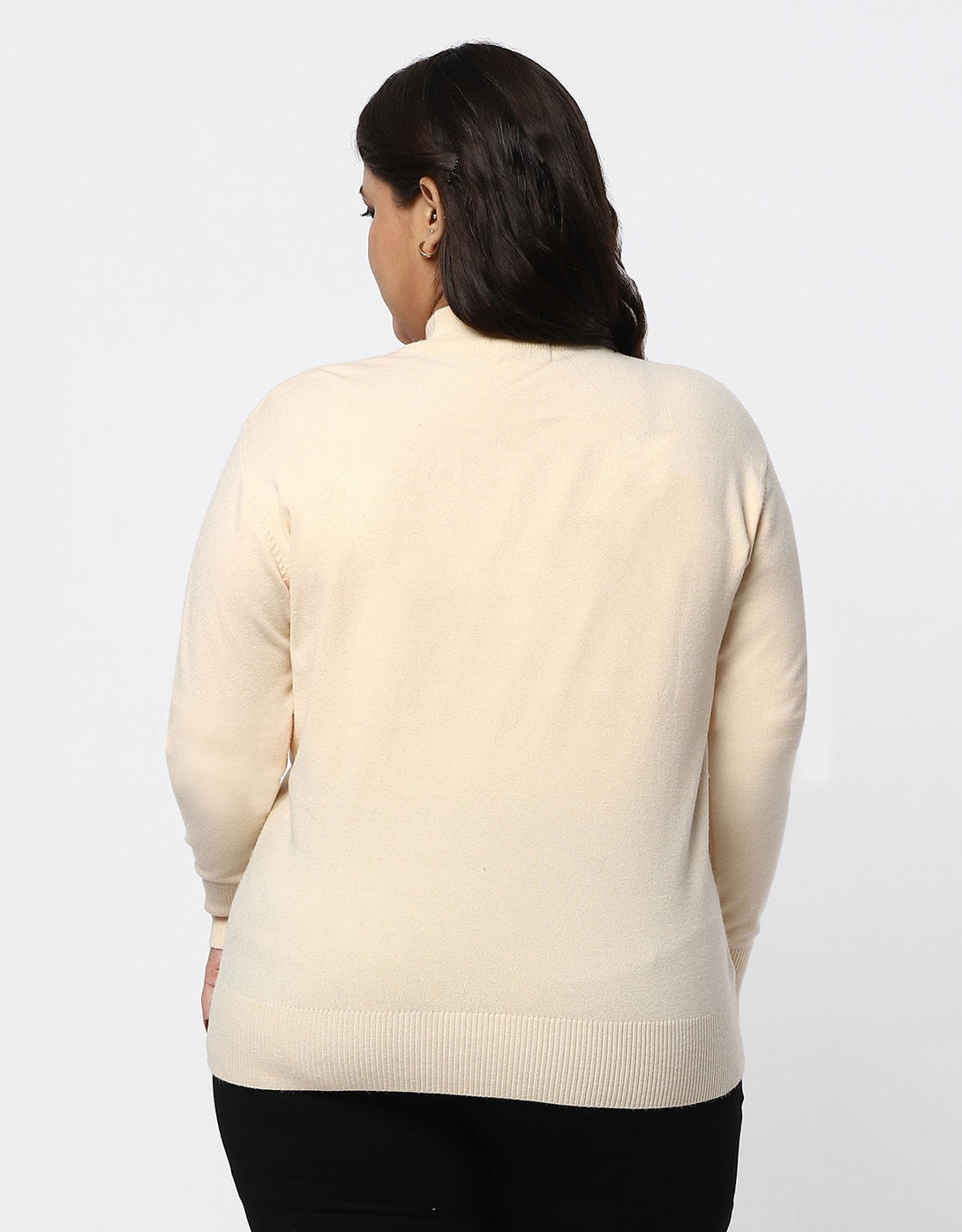 Women Woolen Turtle Neck Plus Size Skivvy