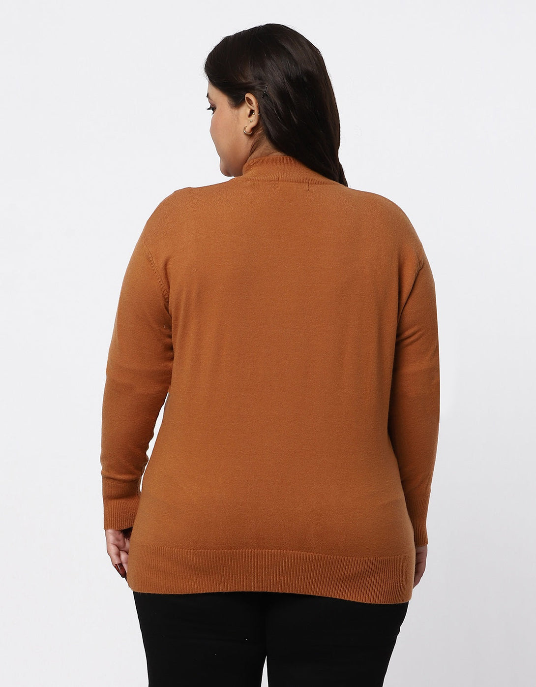 Women Woolen Turtle Neck Plus Size Skivvy