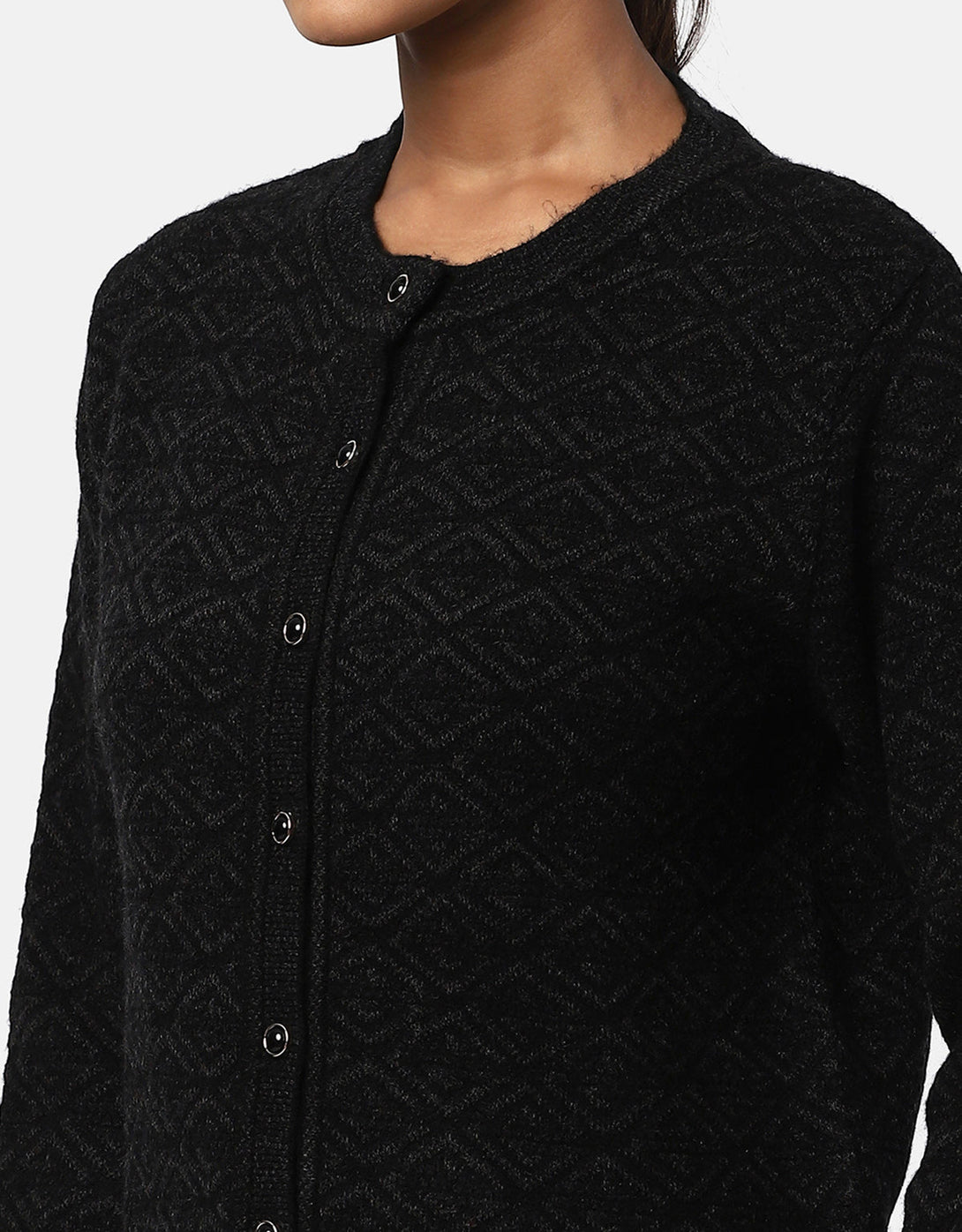 Women Woolen Round Fancy Cardigan