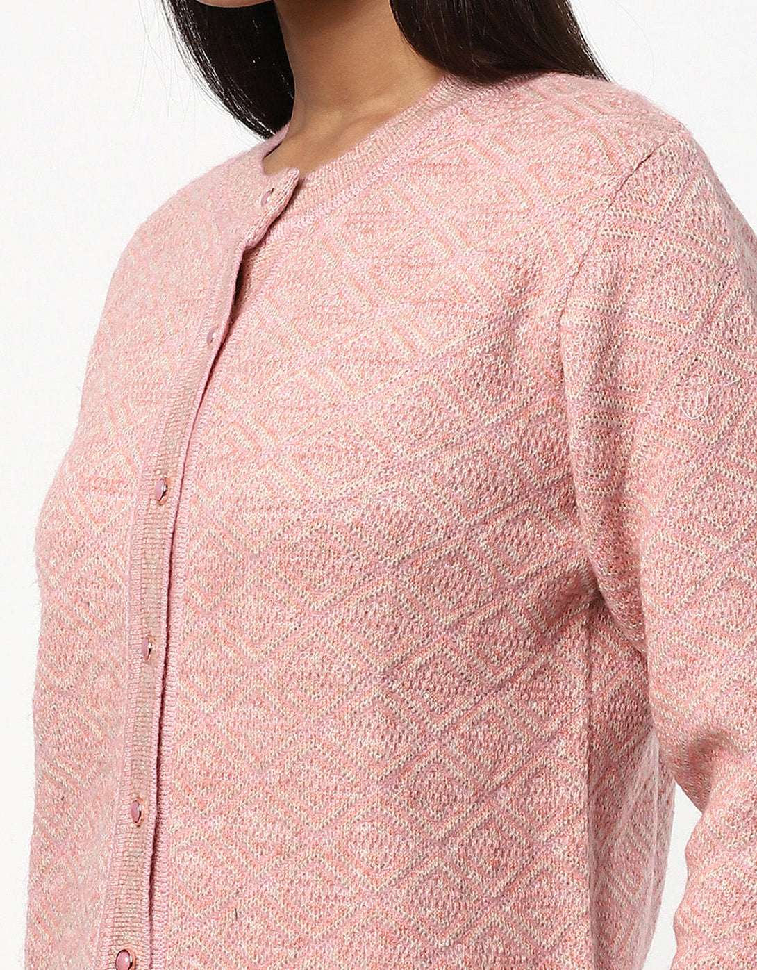 Women Woolen Round Fancy Cardigan