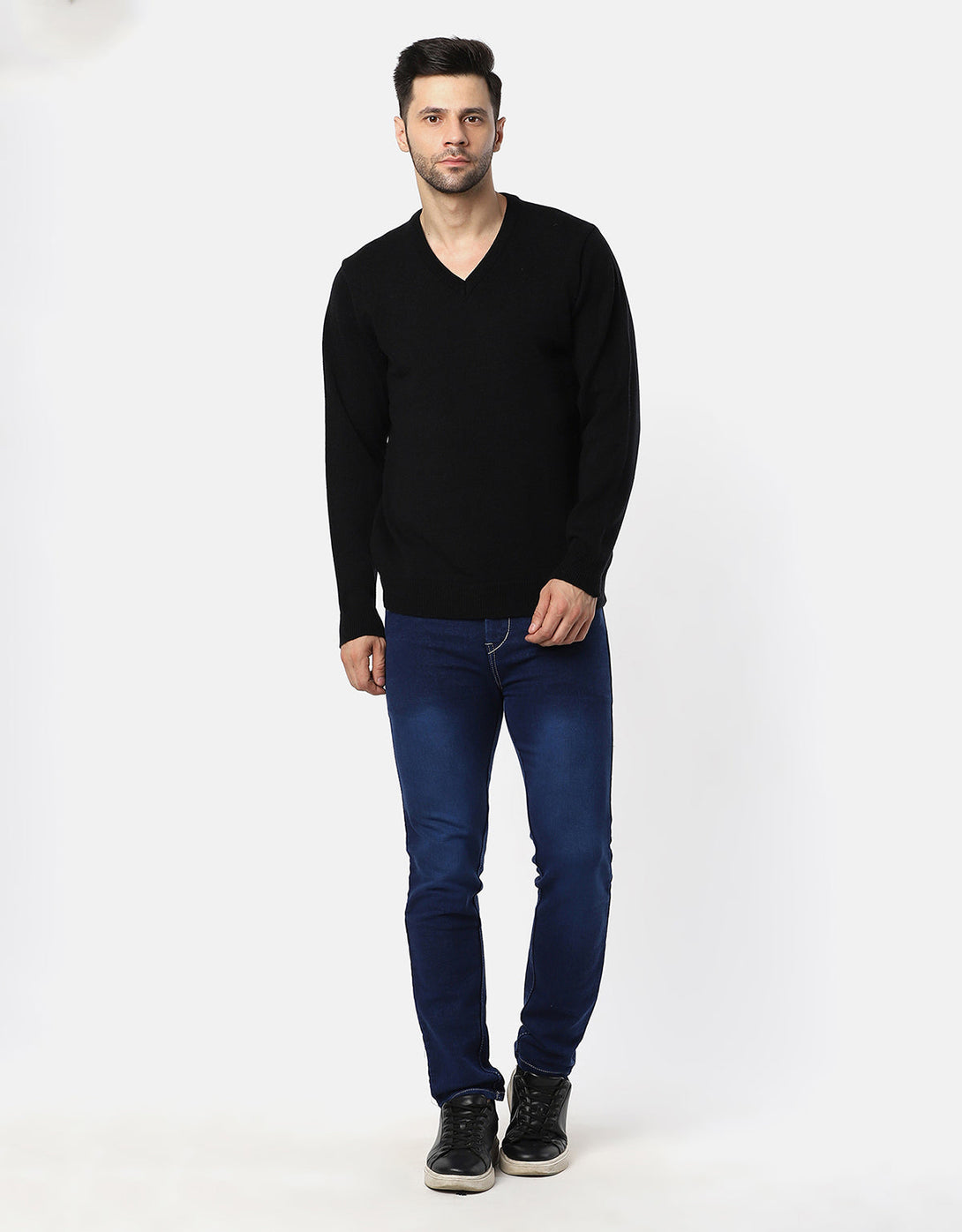 Men Woolen V-Neck Pullover