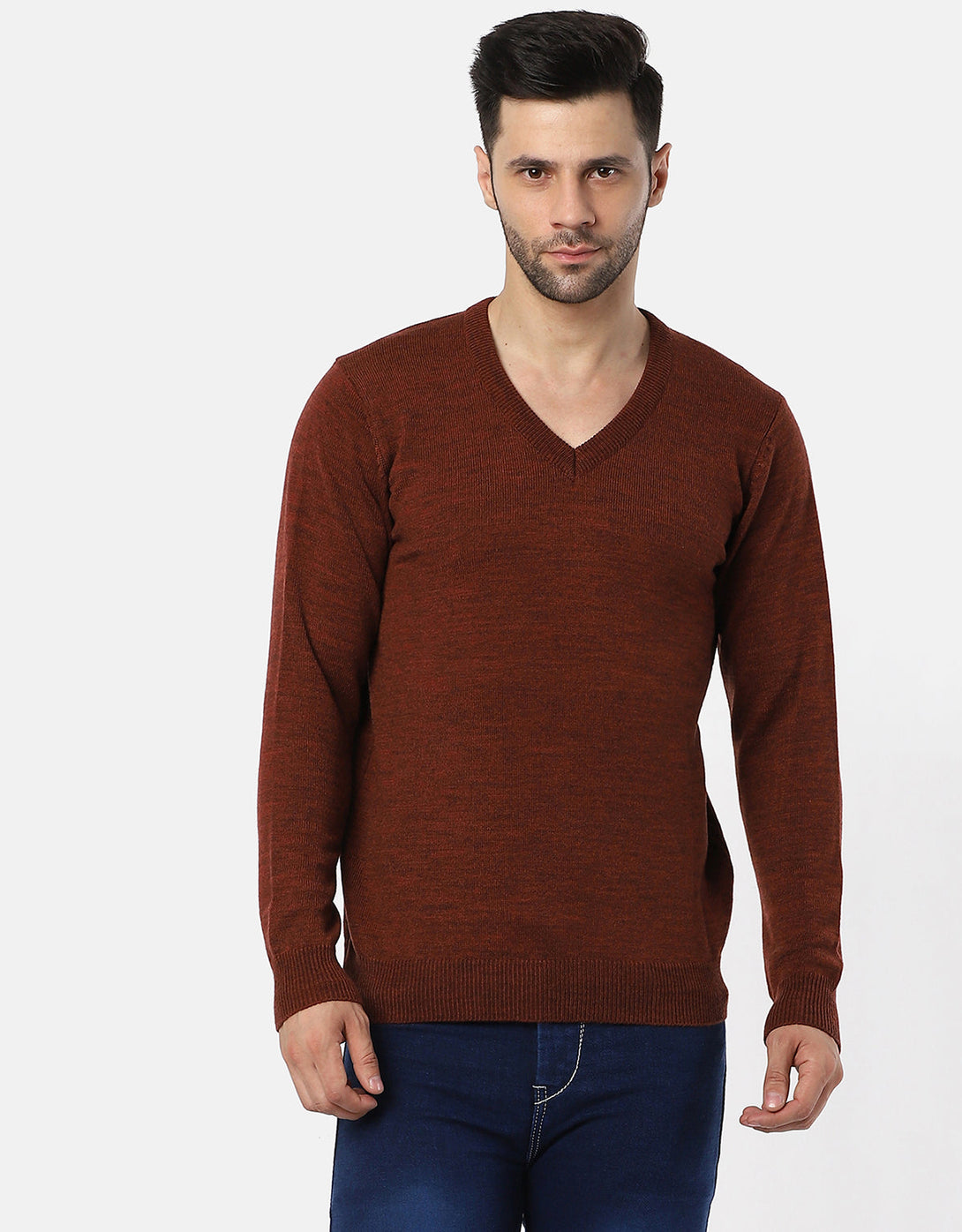 Men Woolen V-Neck Pullover