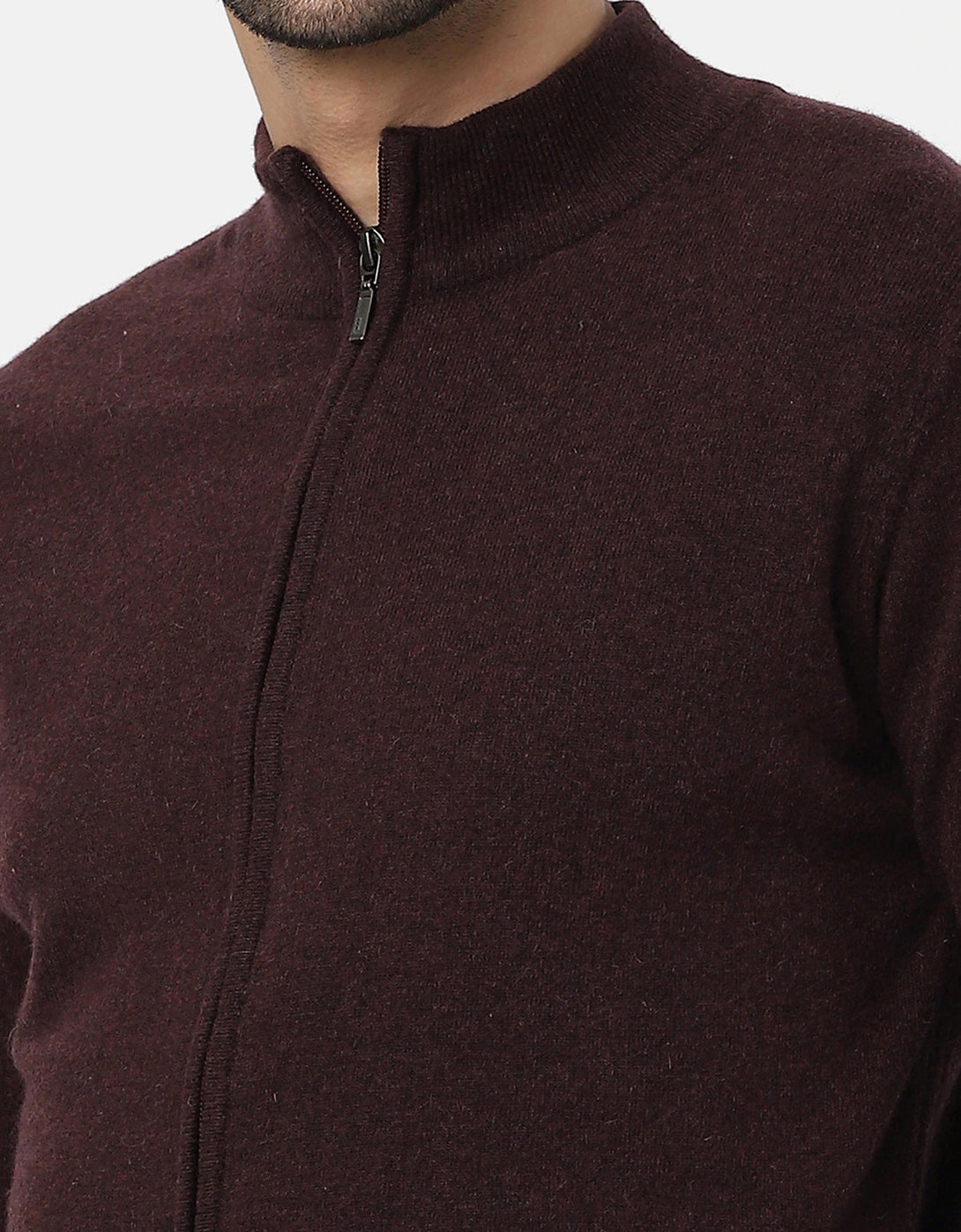 Men Knitted T-Neck Full zipper Sweater