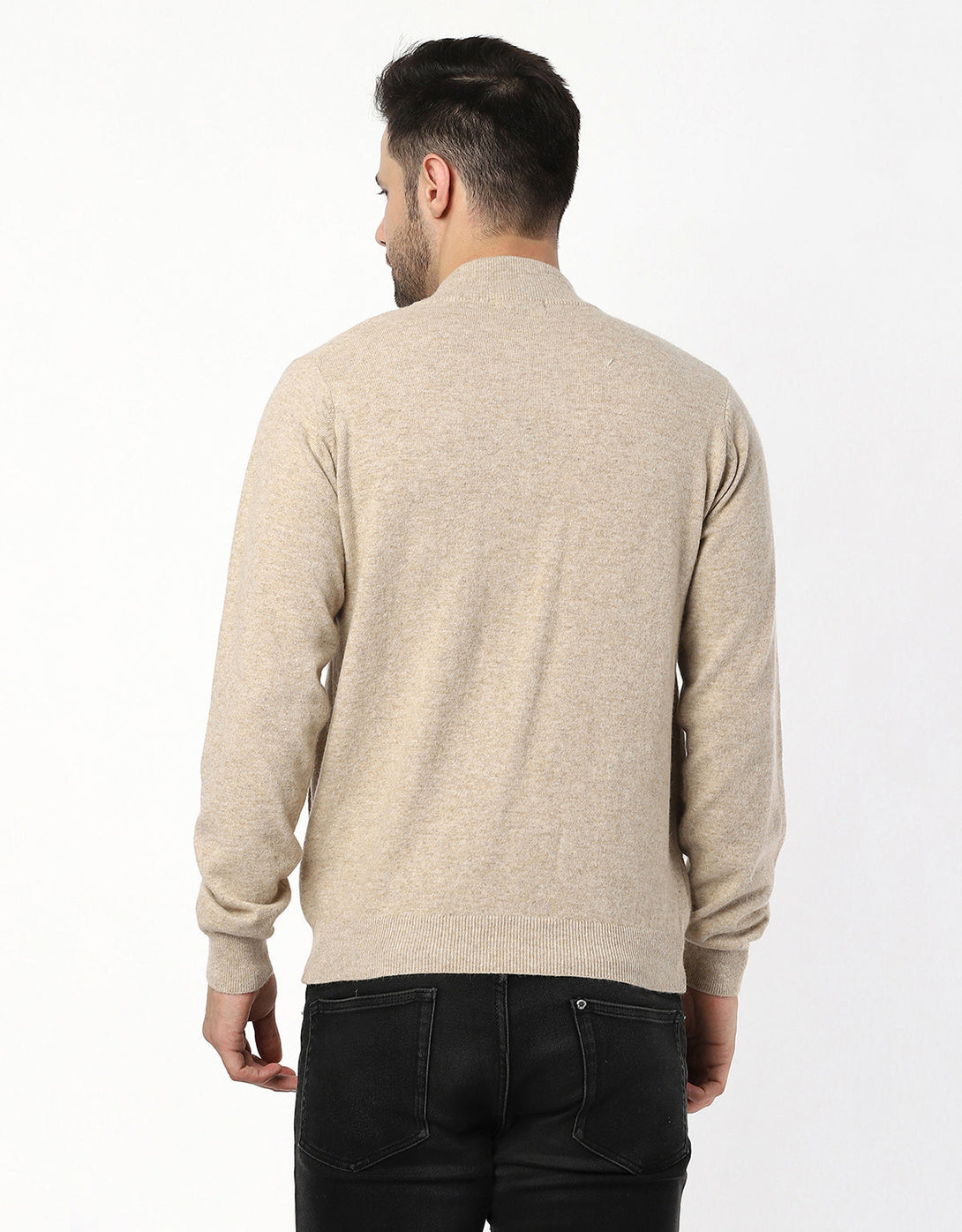 Men Knitted T-Neck Full zipper Sweater